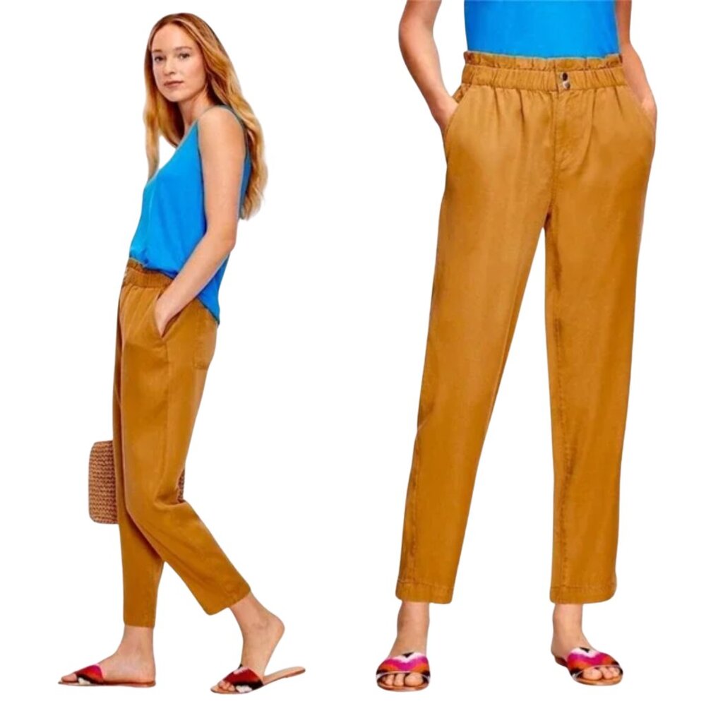 Paper Bag Waist Pants LOFT Outlet | Women’s M | Tobacco Brown High Rise